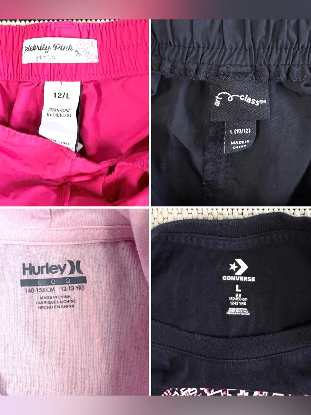 Girls Bundle of Skater Style Tees & Cargo Joggers Large